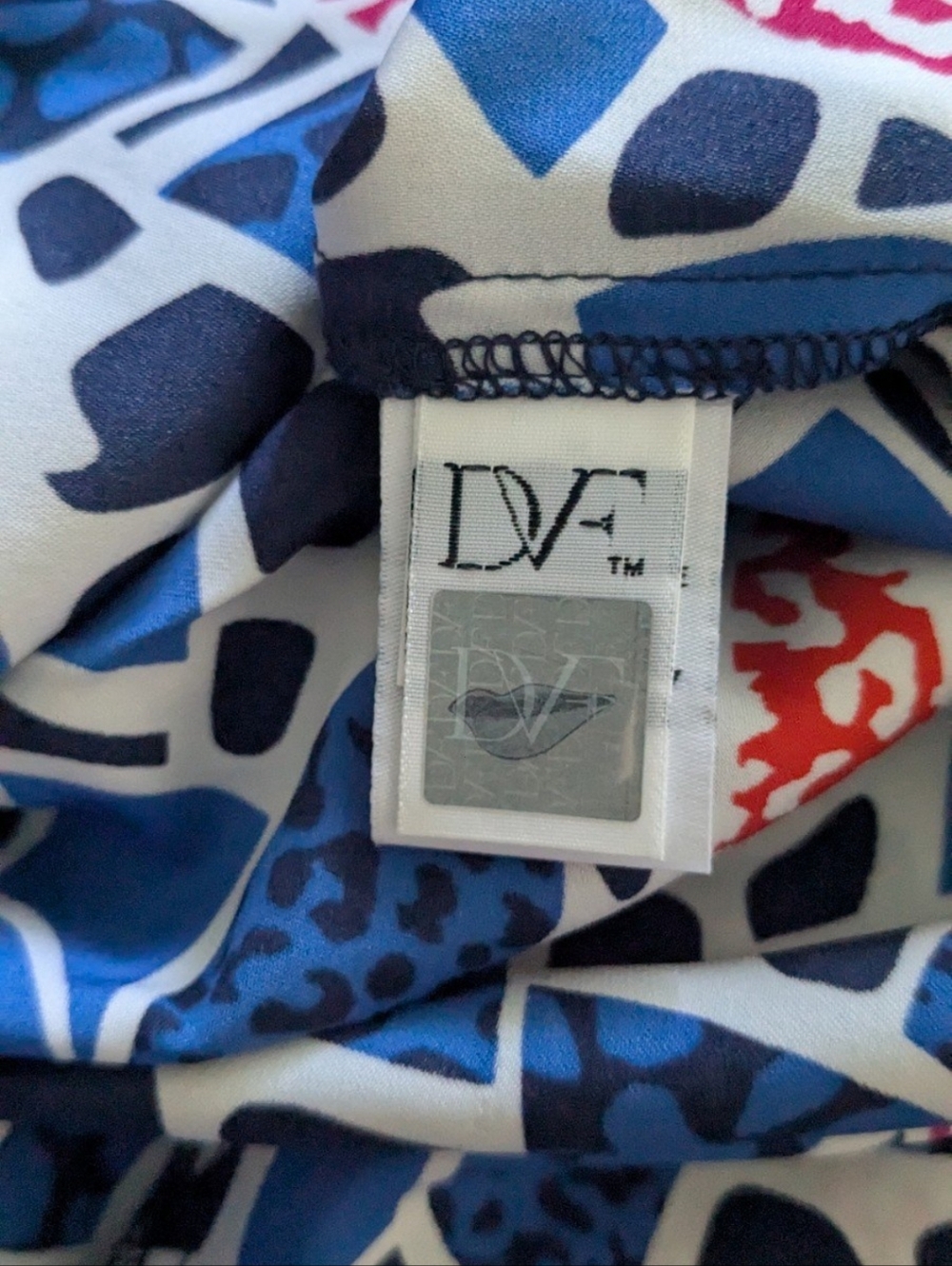 Diane Von Furstenberg Blue Floral Print Mini Dress - Picture 5 of 8